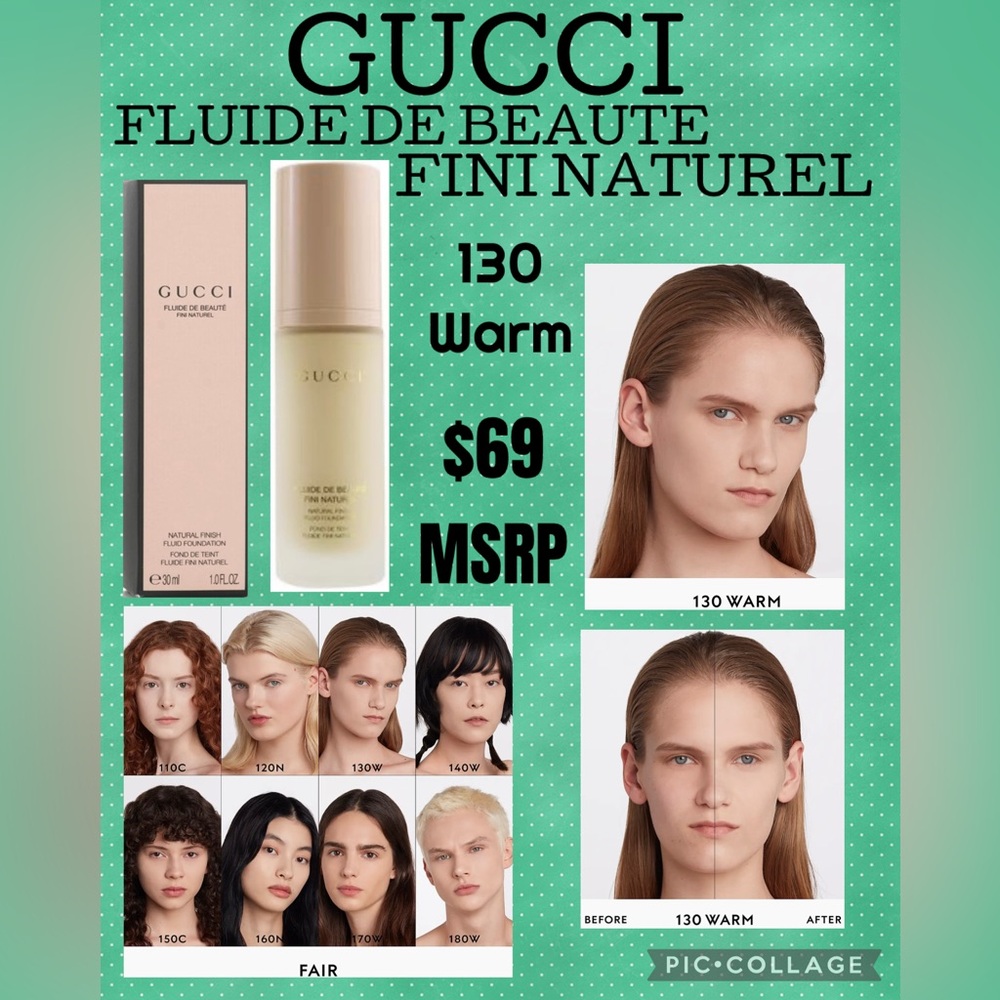 Gucci Cream Foundation Natural Finish 130w Fair-NIB